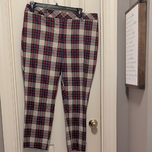 Lands' End Multicolor Plaid Slim Leg Pants